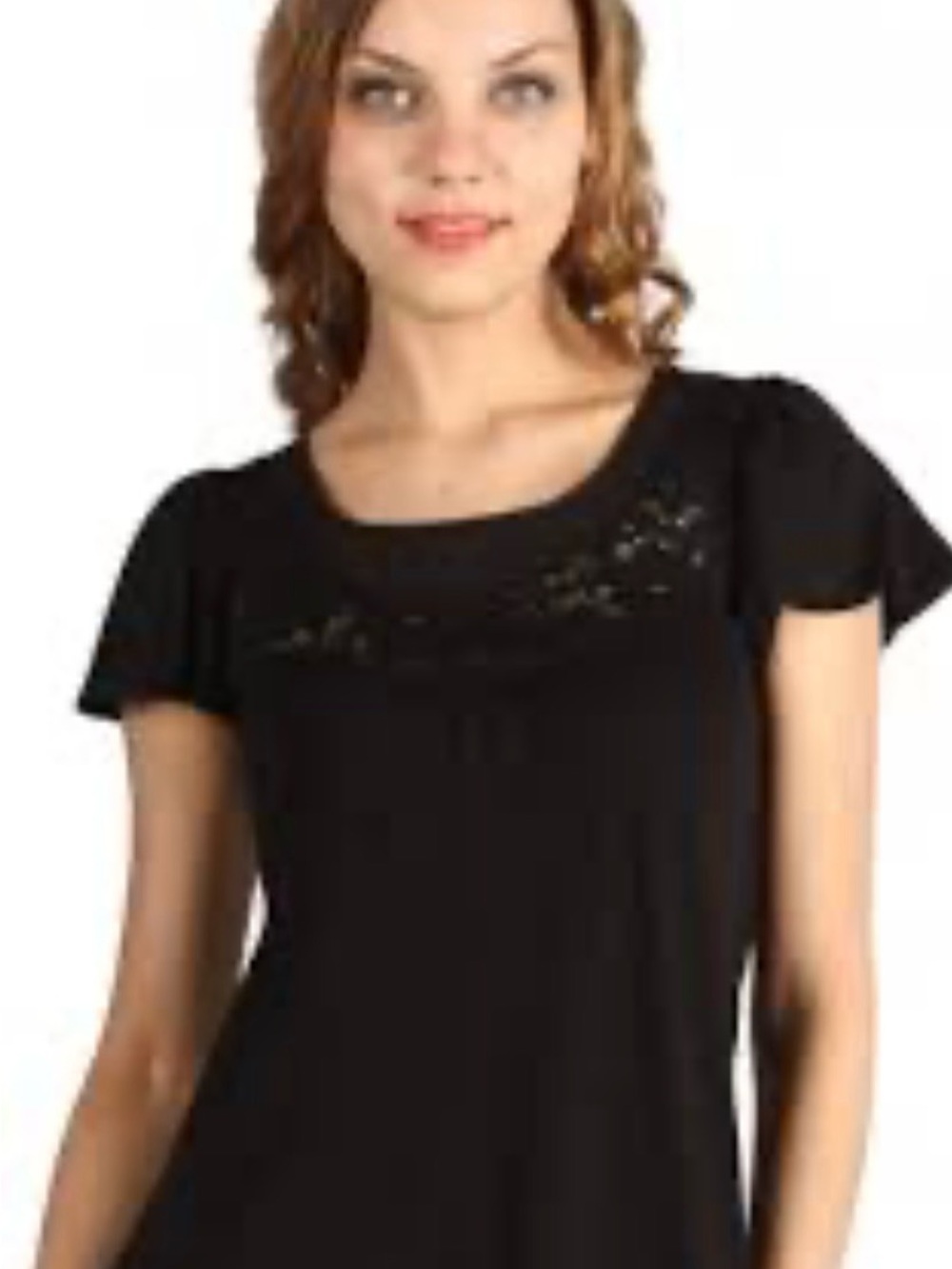 Matty m Black Jersey Top With Sequence